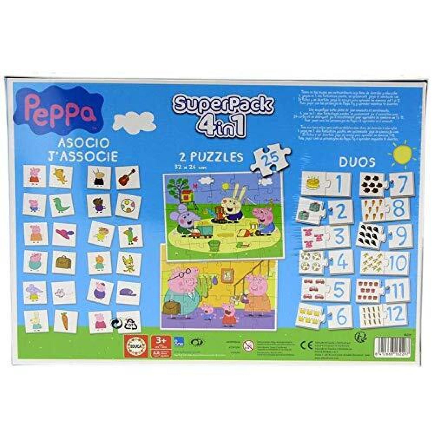 Zestaw 4 gier edukacyjnych Peppa Pig SúperLot