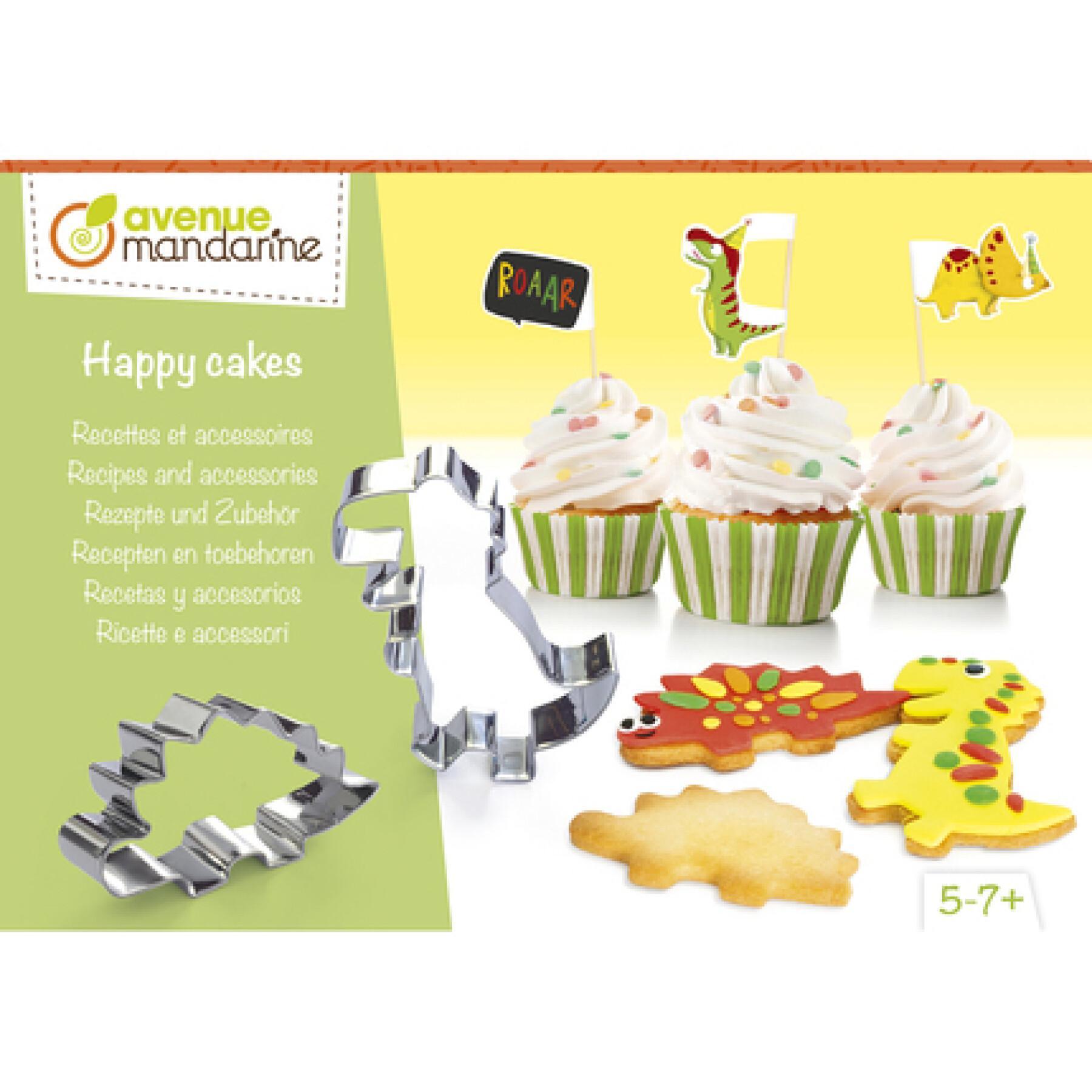 Kreatywne pudełko na przepisy i akcesoria happy cakes dinozaury Avenue Mandarine
