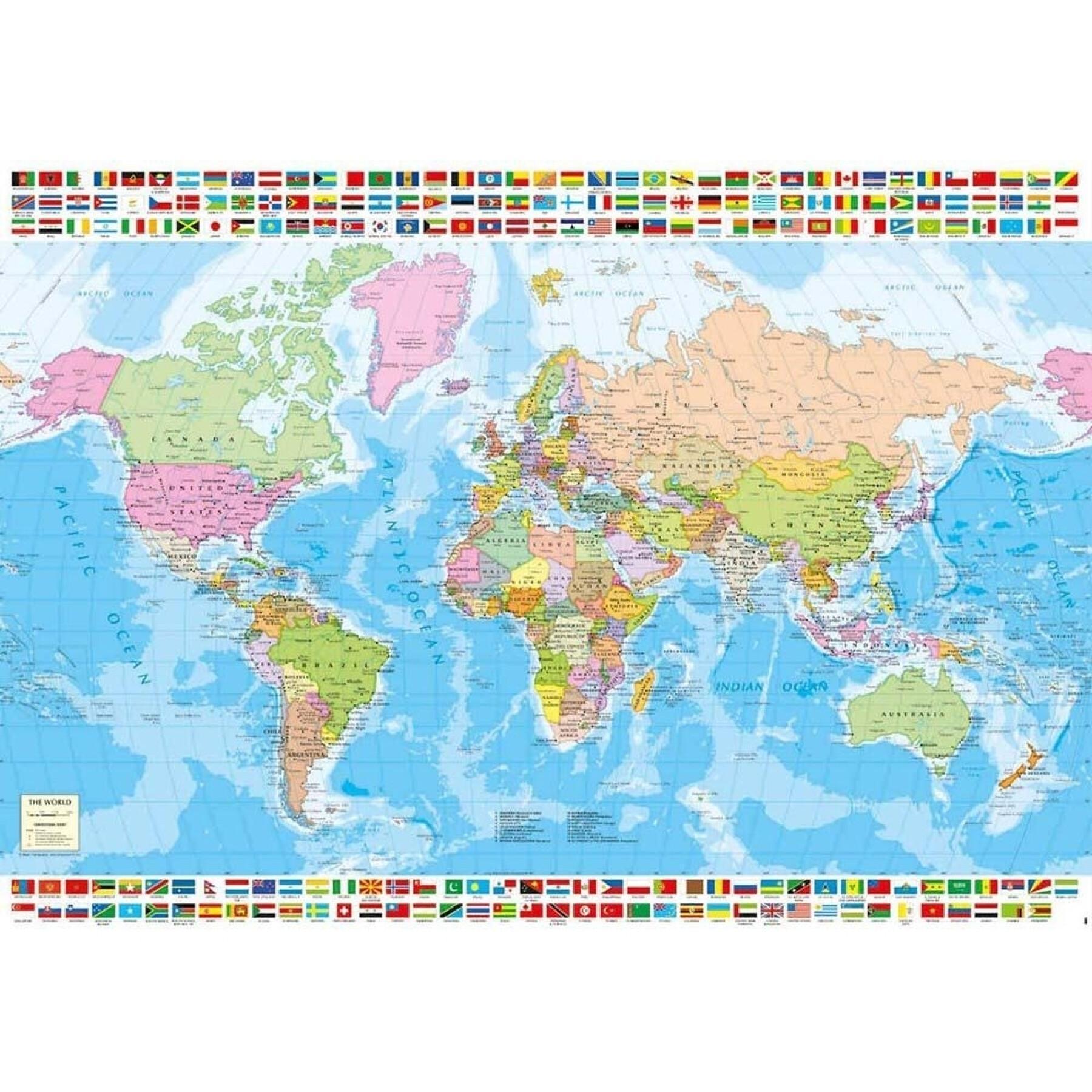 1500 częściowe puzzle Educa Mapamundi Político