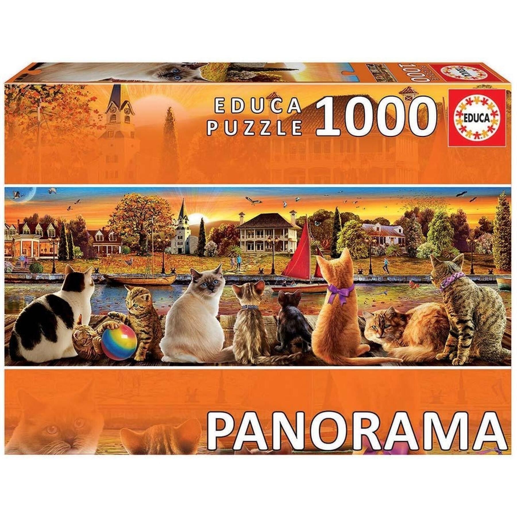 1000-elementowe puzzle Educa Panorama Gatos