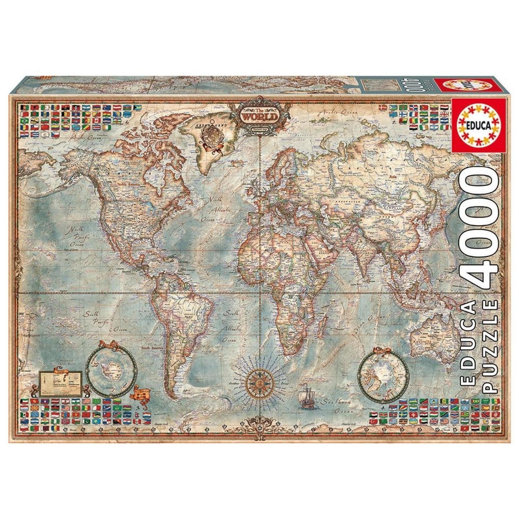 Puzzle 4000 elementów Educa Mapa Mundo