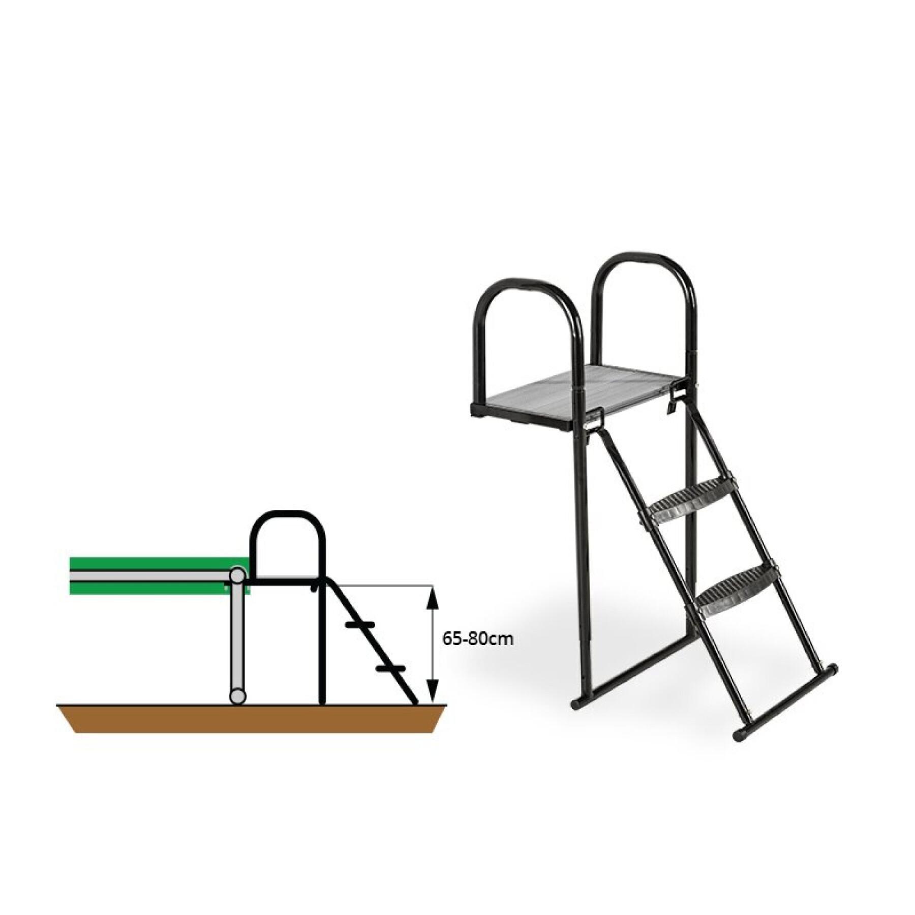 Platforma z drabinką do trampoliny o wysokości ramy Exit Toys 65 - 80 cm
