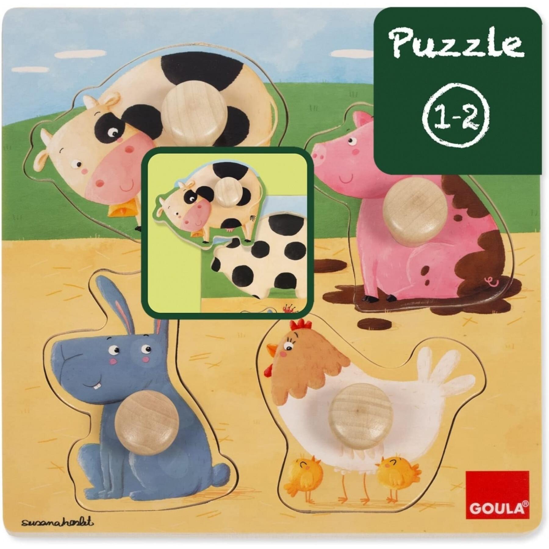 Drewniane puzzle Goula Animales
