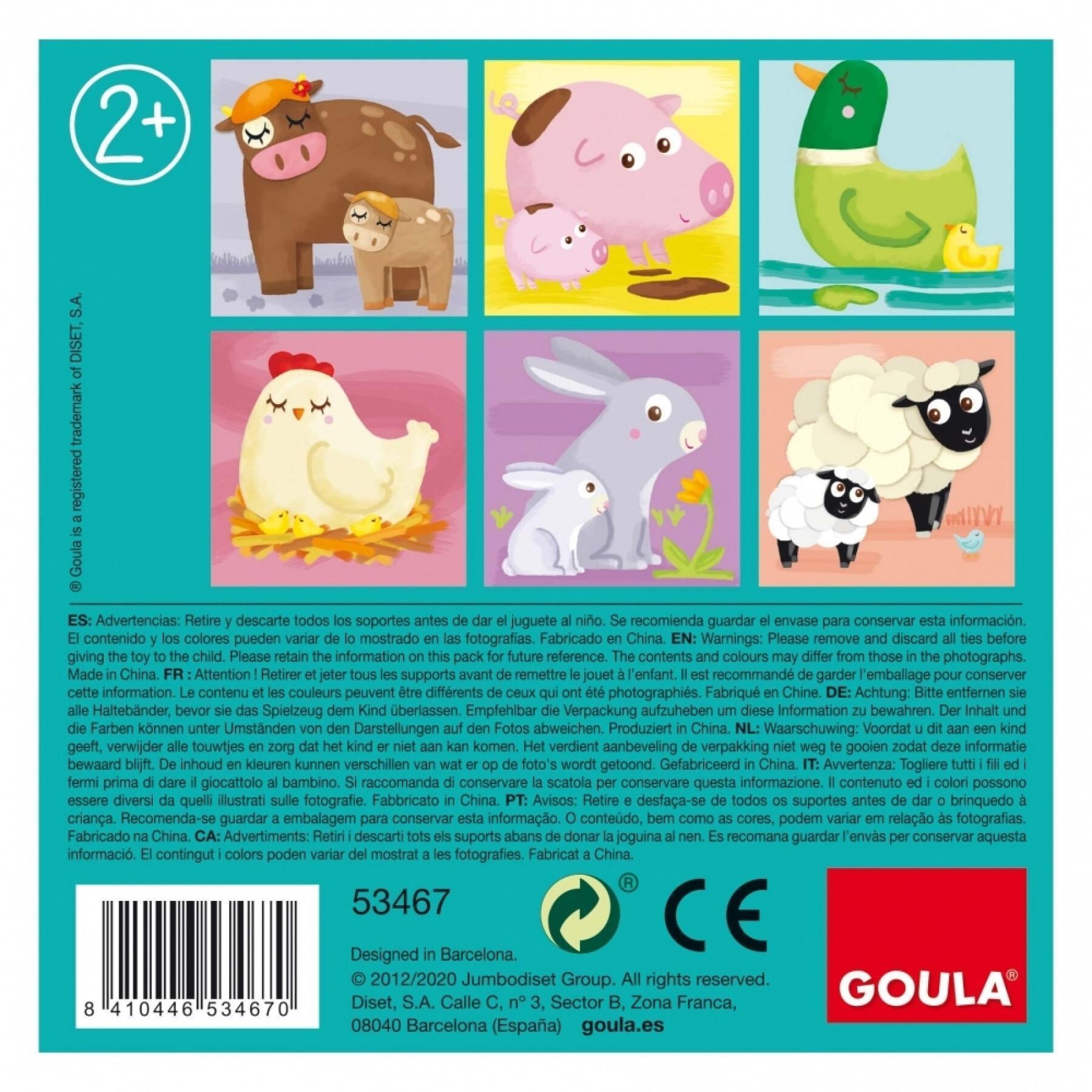 Puzzle 4 kostki ze zwierzętami Goula