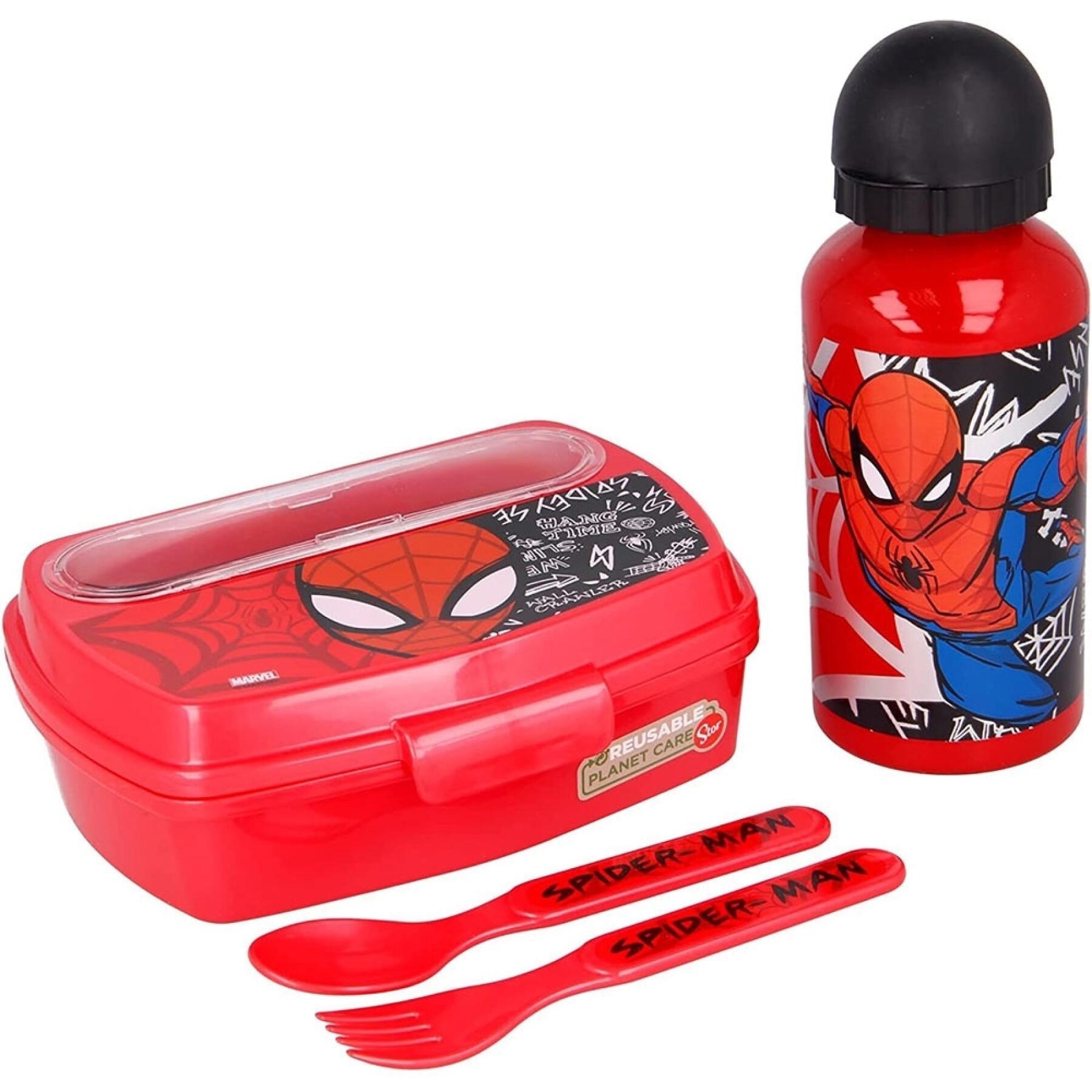 Pudełko na kanapki i butelki z wodą z pokrywą spidermana Marvel