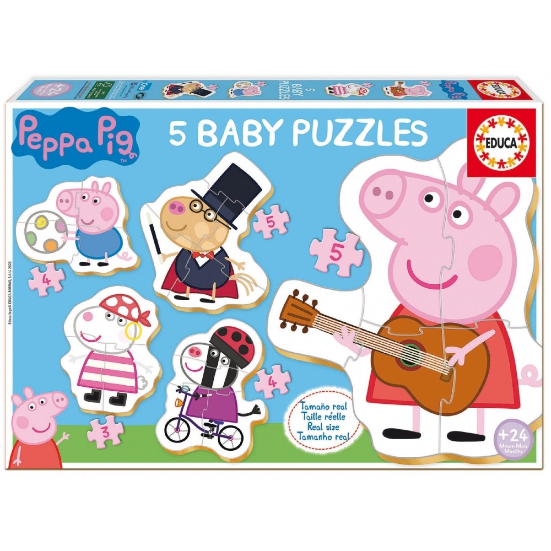 Puzzle 5 w 1 Peppa Pig