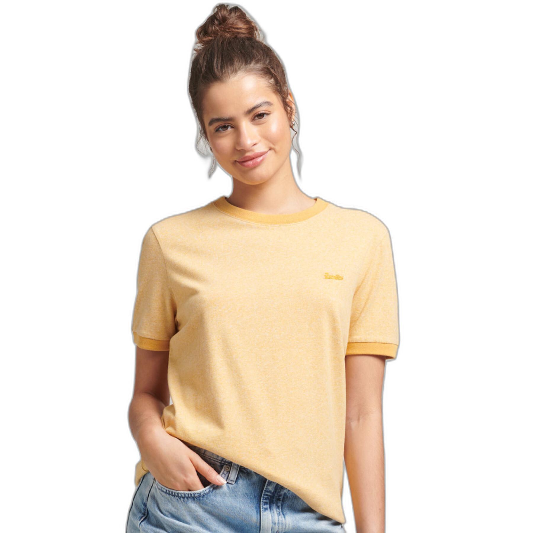 Kontrastowy t-shirt z bawełny organicznej dla dziewczynek Superdry Vintage Logo