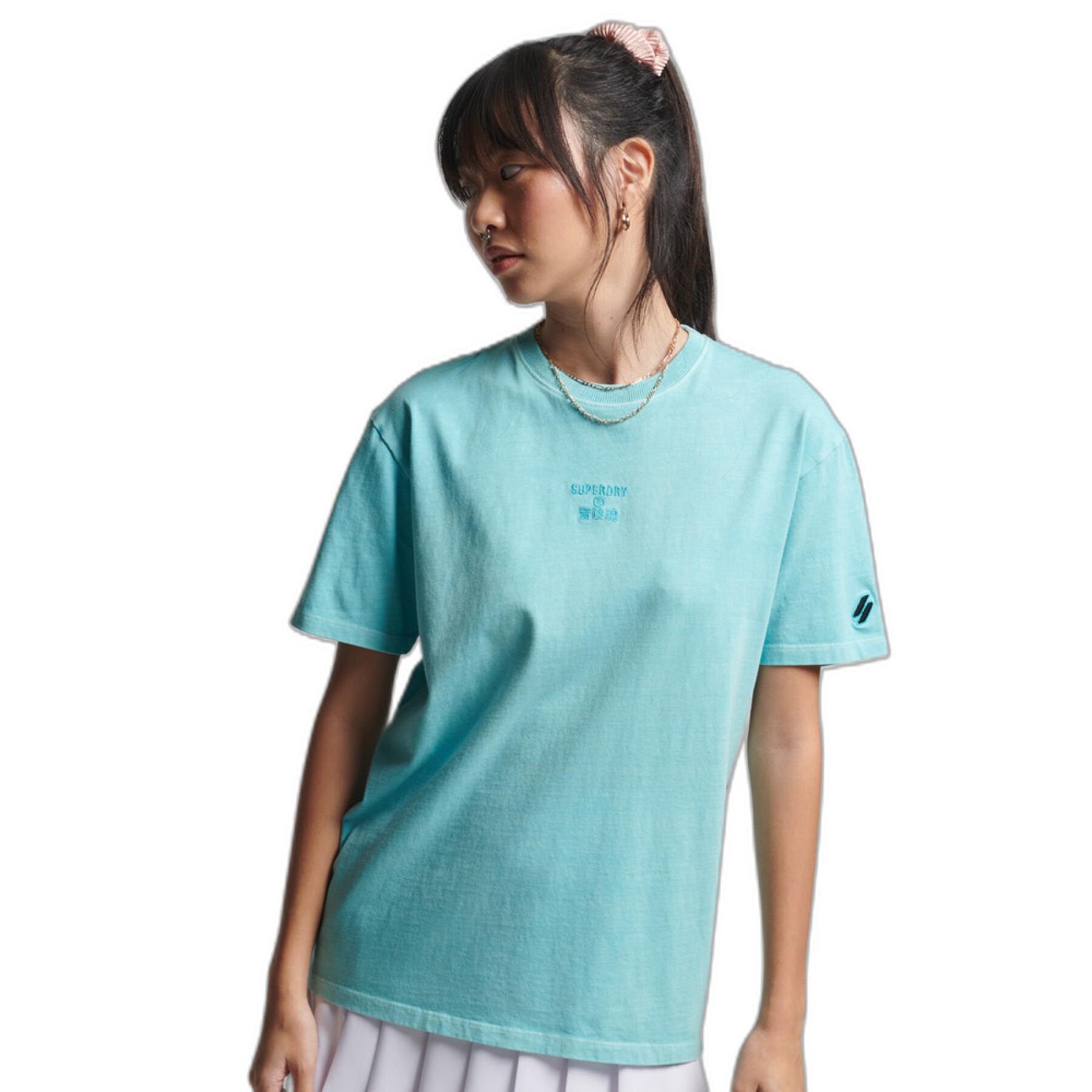 Luźna koszulka dziewczęca Superdry Code Logo Garment Dye