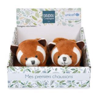 Kapcie z grzechotką Doudou & compagnie Unicef - Panda Roux