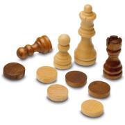 Drewniane zestawy do gry w szachy i backgammon Cayro