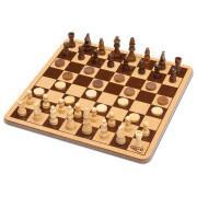 Drewniane zestawy szachowe w metalowym pudełku Cayro