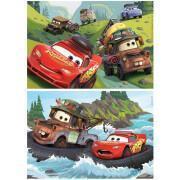 Zestaw 2 puzzles z 25 drewnianymi elementami Disney Cars