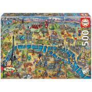 Puzzle 500 elementów Educa Mapa De Paris
