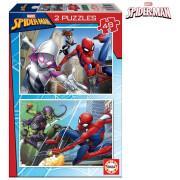 Puzzle 2-elementowe x 48 pièces Spiderman Marvel