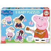 Puzzle 5 w 1 Peppa Pig