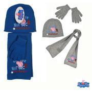 Komplet niemowlęcy czapka i szalik z wełnianymi rękawiczkami Peppa Pig