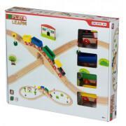 30-elementowy zestaw drewnianych pociągów Play & Learn