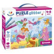 Puzzle 2-elementowe x 48 pièces Puzzling Sirenas Glitter
