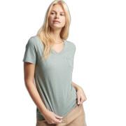 Dziewczęca koszulka v-neck z bawełny organicznej z kieszonką na piersi Superdry Studios