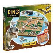 Zestaw ucznia stolarza z figurkami dinozaurów + dwustronnie zadrukowana płyta korkowa Totum Dino Forever